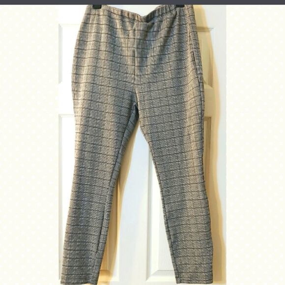 Women's Checkered Pants in Grey & Black Size L EUC by JustFab - Picture 1 of 6